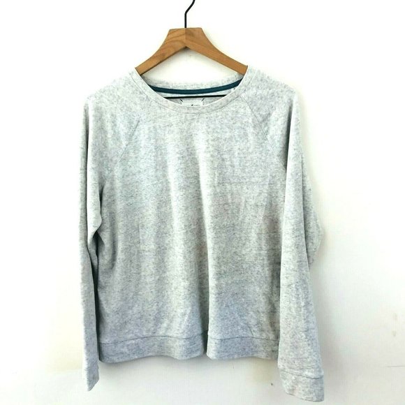 grey velour sweatshirt